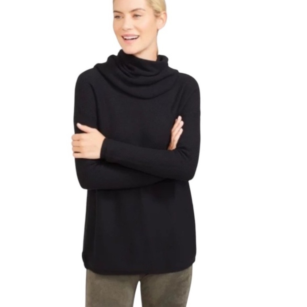 J. McLAUGHLIN Removable Cowl Neck Sweater Top Size XS in Black